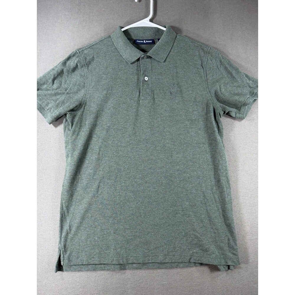 Psycho Bunny Polo Shirt Mens Size 5 Medium Green Short Sleeve Pullover Preppy